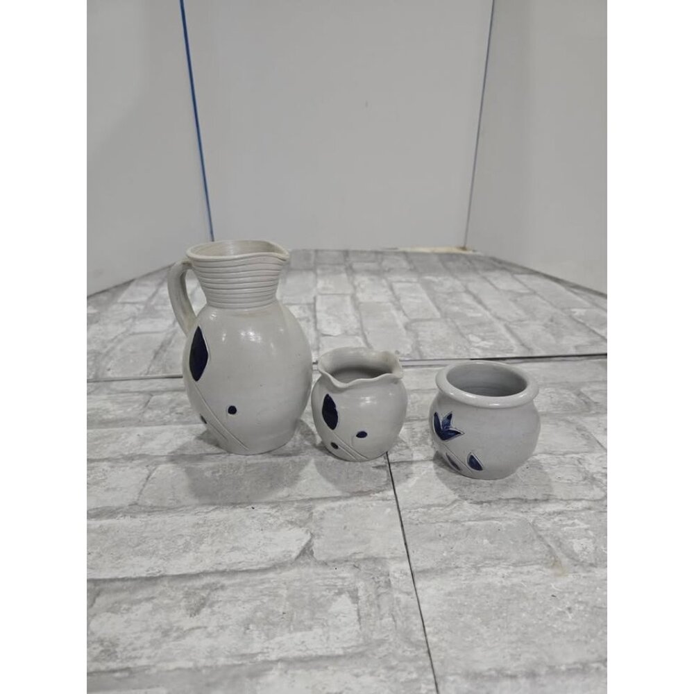 Williamsburg‎ Pottery Pitcher, Creamer and Vase Lot of 3